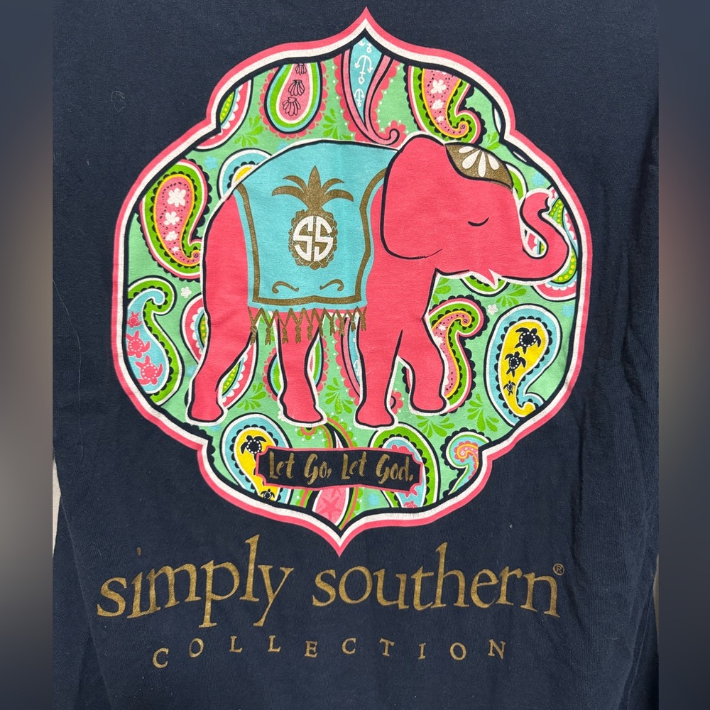 Simply Southern Navy Elephant Long Sleeve Tee - Picture 5 of 6